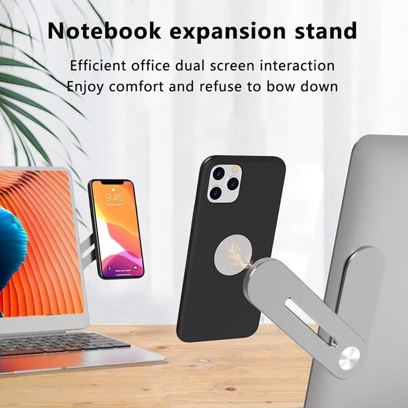 Laptop Side Phone Holder Mount Magnetic Adjustable Phone Stand Folding ...