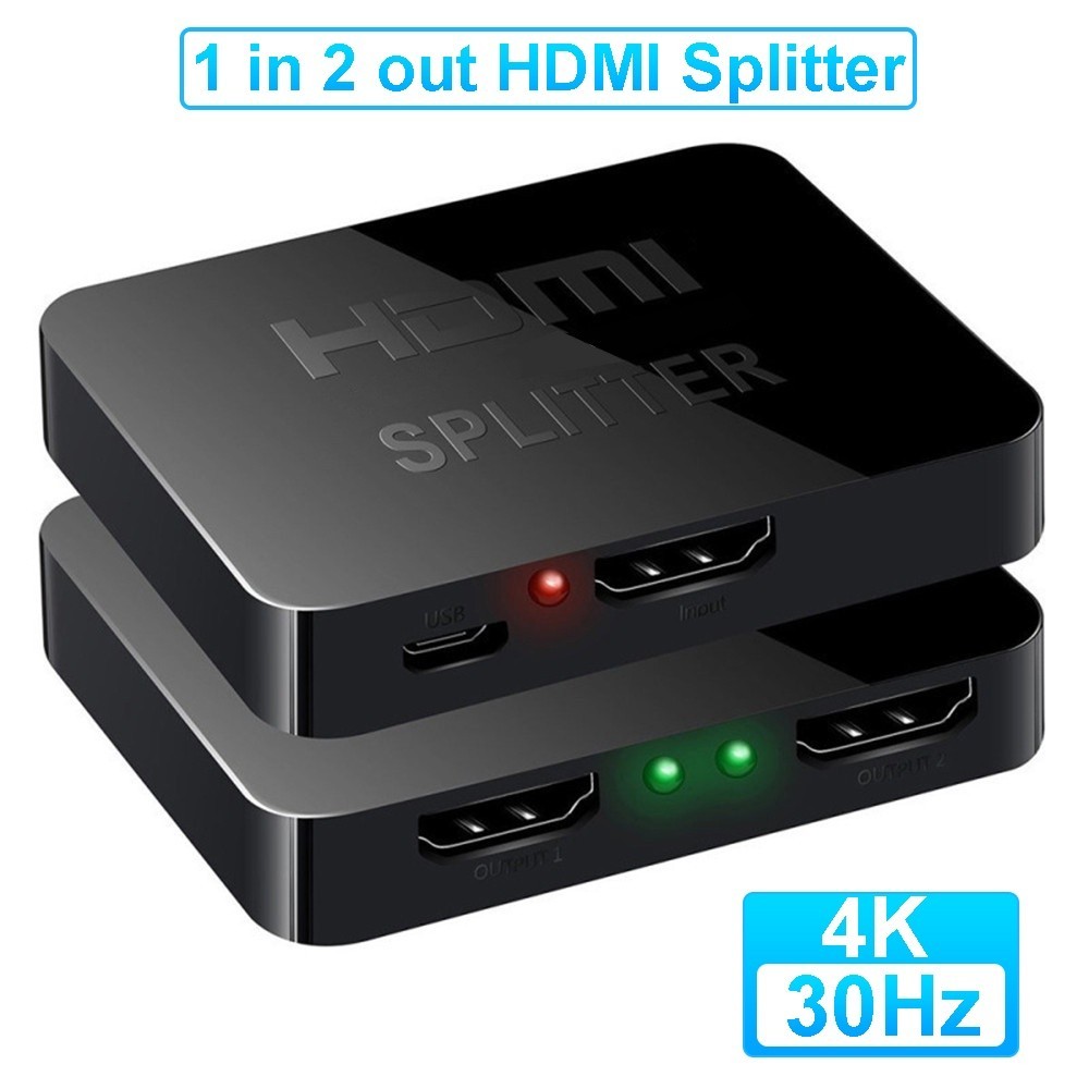 HDMI-compatible Splitter 4K 1080P 1x2 HDCP Converter 3D Switcher 2 Port ...