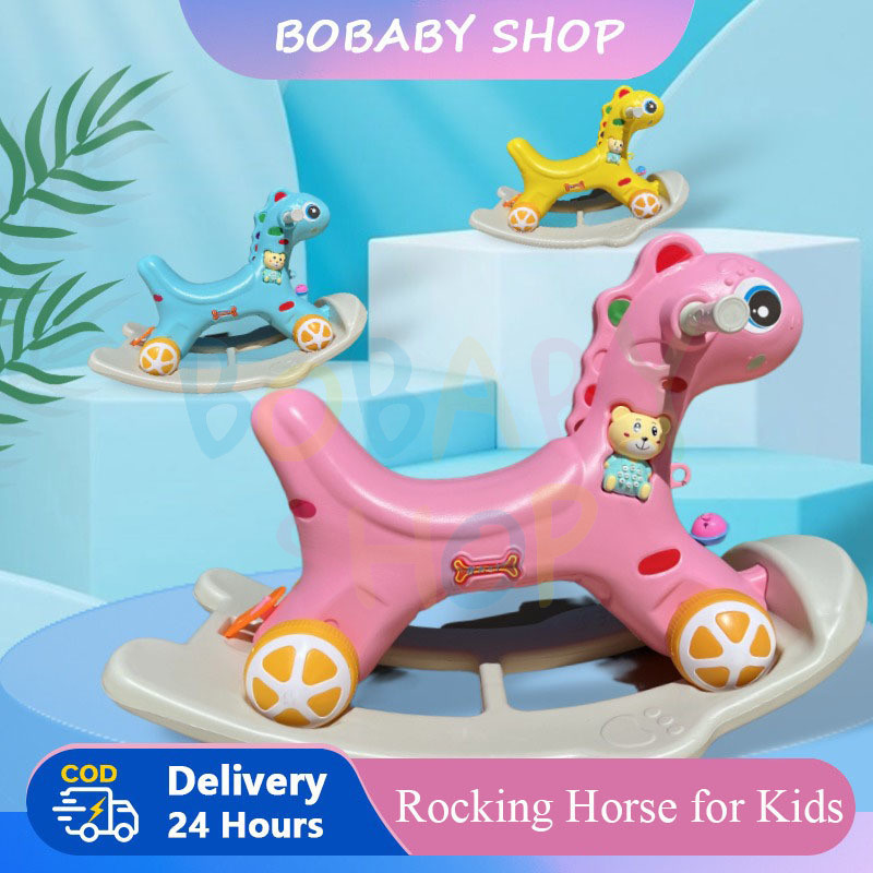 2 In 1 Rocking Horse Rider Toy Horse for Toddler Rocker Pony Push Car ...