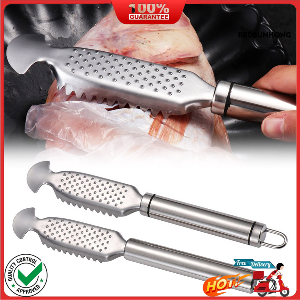 COD→ Fish Scaler Tool Stainless Steel Fish Descaler with Grooves Double ...