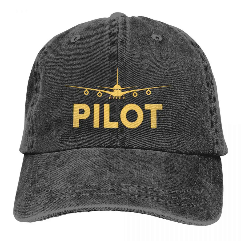 Washed Men's Baseball Cap Born To Fly PILOT Trucker Snapback Cowboy Caps  Dad Hat Golf Hats