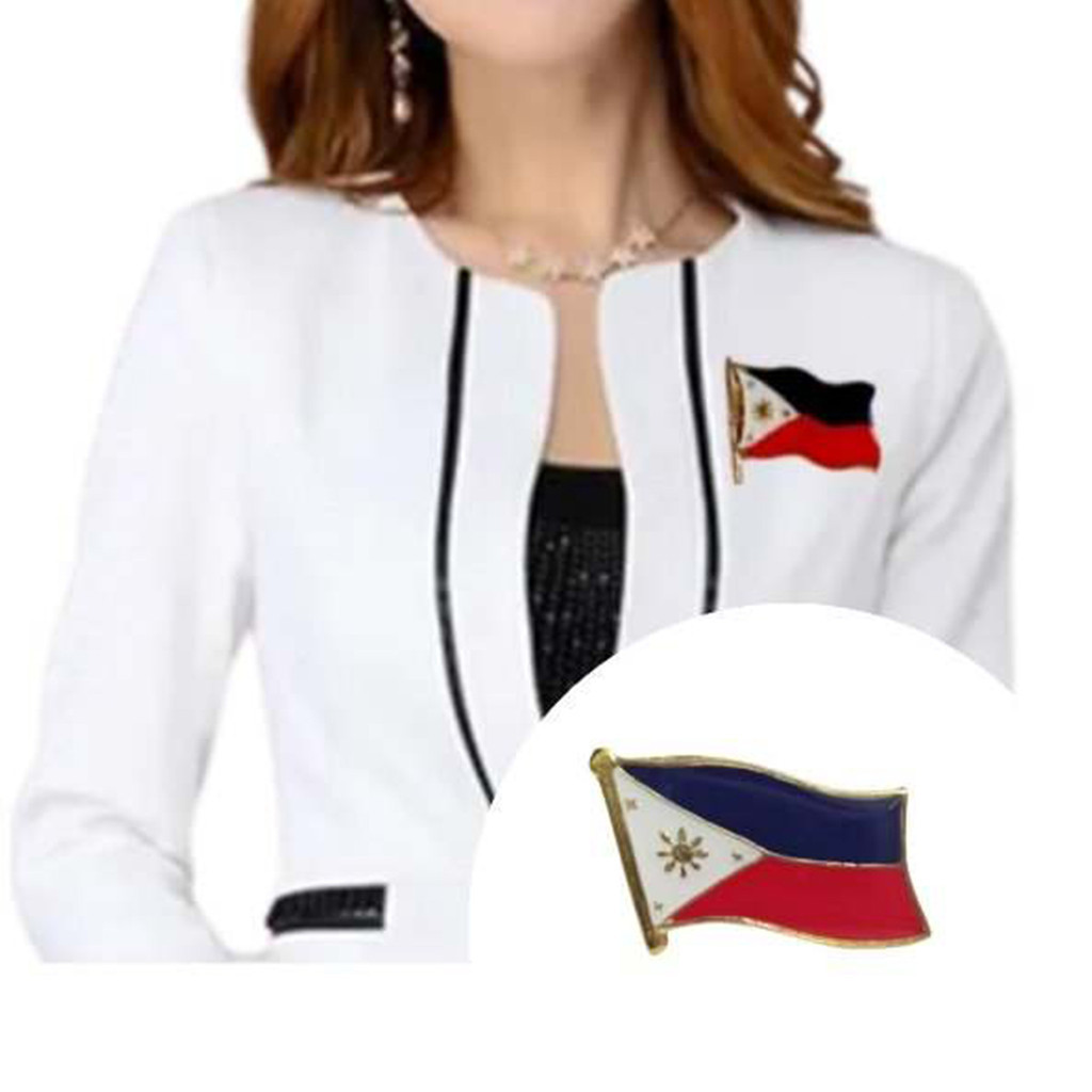 Philippine Flag Brooch Flag Brooch Filipino flag crystal drop gum badge ...