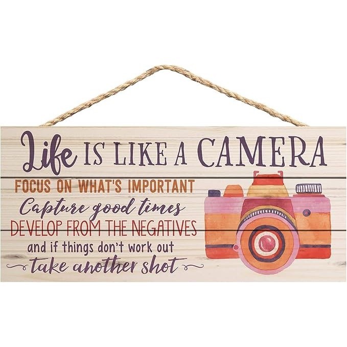 "Enjoy The Little Things" Funny Wood Wall Sign | Rustic Home Decor For Living Room, Bedroom & Garden | 12x6 Inch