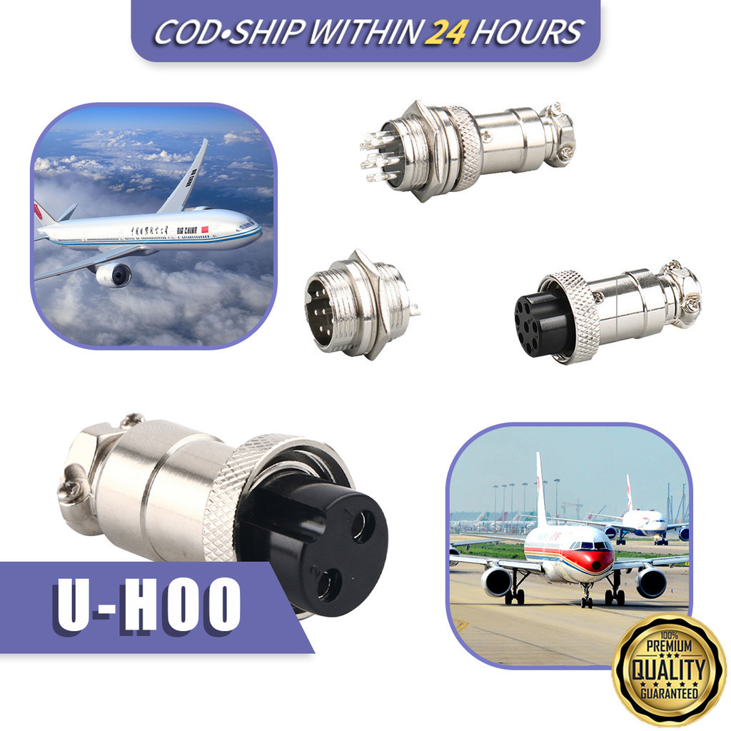 GX16 2 3 4 5 6 7 8 9 10 12 14 15 Pin Metallo Cavo In Linea - Foto 9