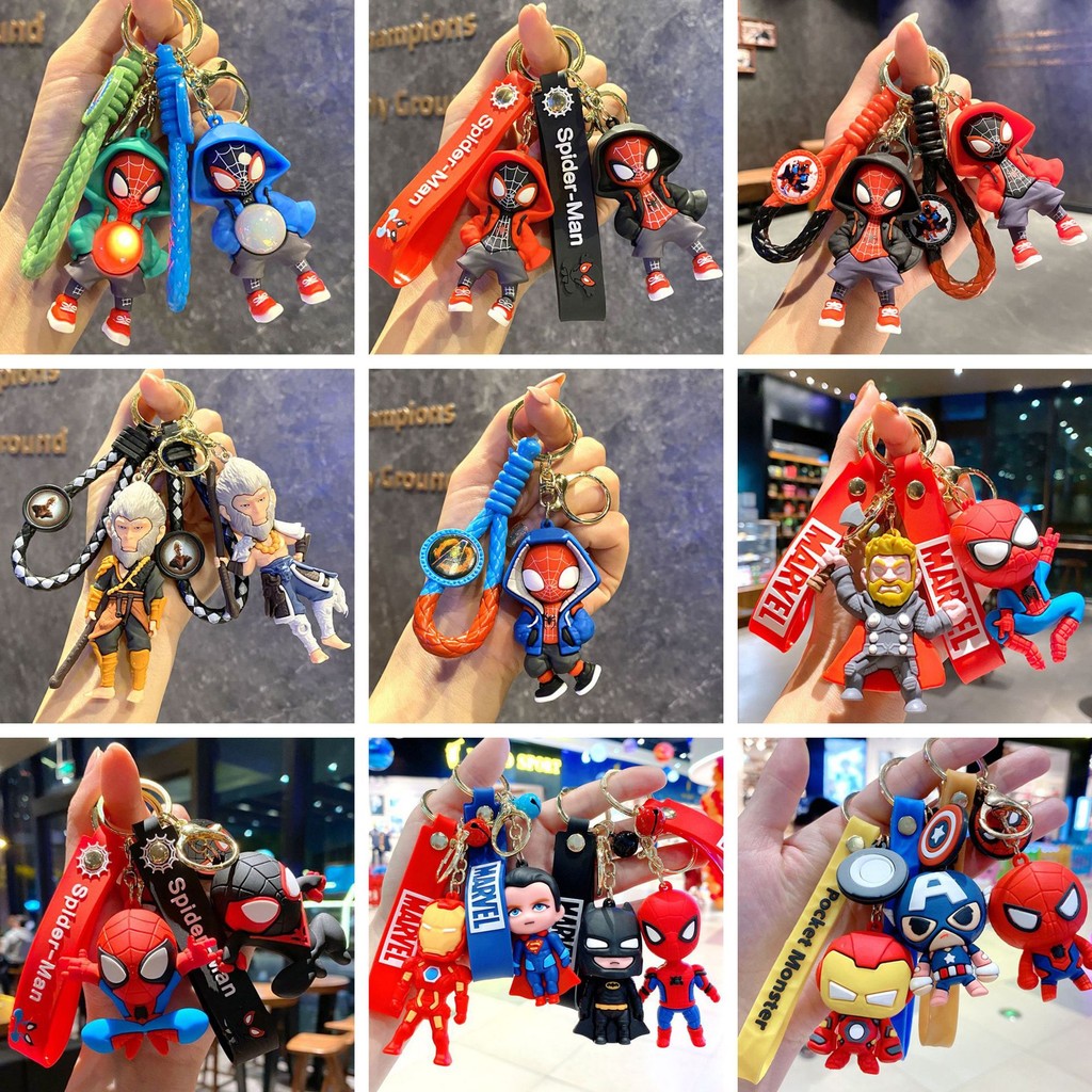 Marvel Captain America Spider-Man Iron Man Batman Hulk Thor Keychain ...