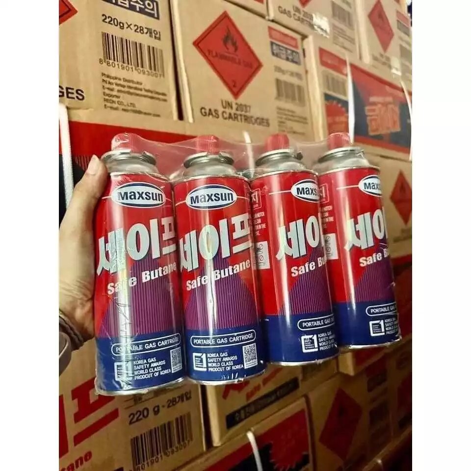 Safe Maxsun Butane Gas 220gx4 for Portable Gas stove Korea Good Gas ...