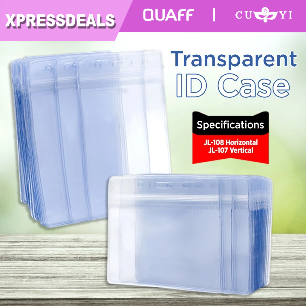 Transparent Plastic Id Holder With Zip Lock Vertical & Horizontal Case ...