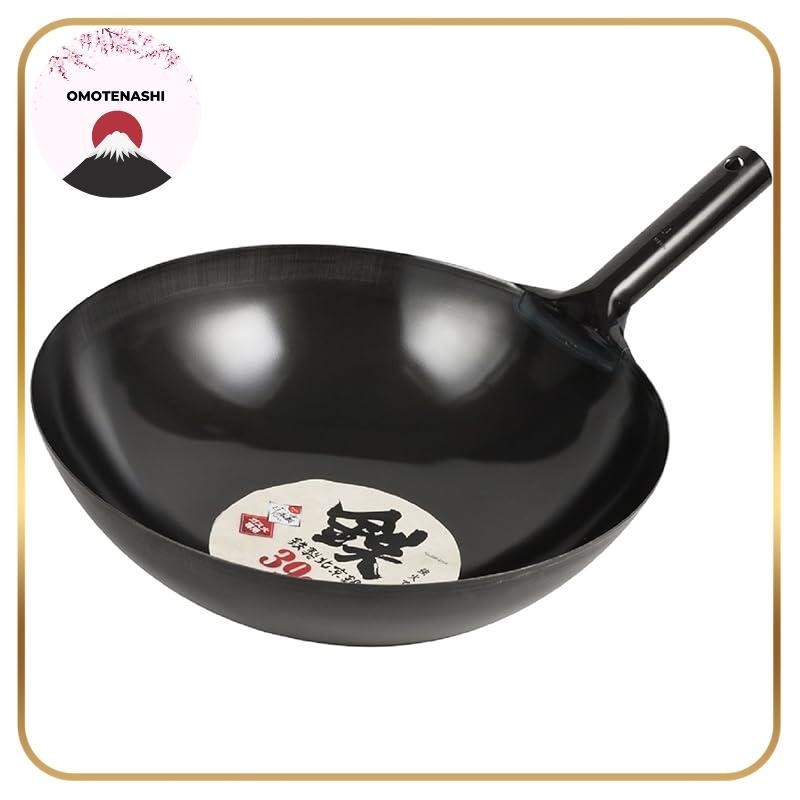 Pearl Metal HB-4217 Wok Aus Eisen – 36 Cm Schwarzer Peking-Topf Für Hohe Hitze (nur Gas)