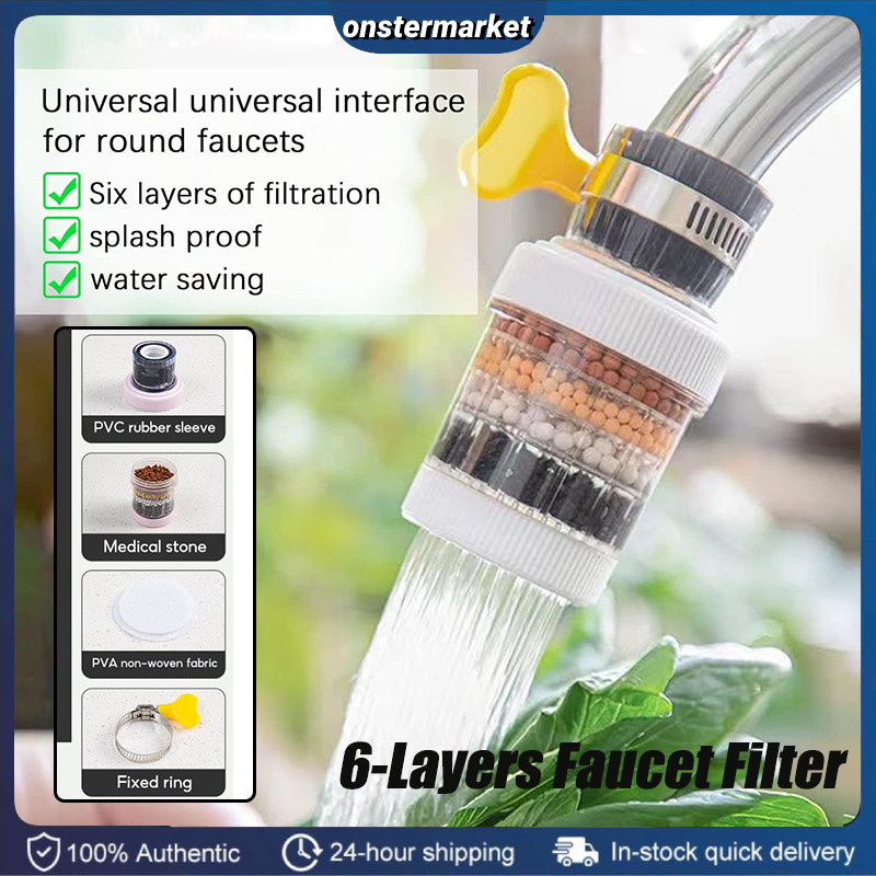 6-layer Universal Faucet Filter Water Purifier Water Saving Kitchen ...