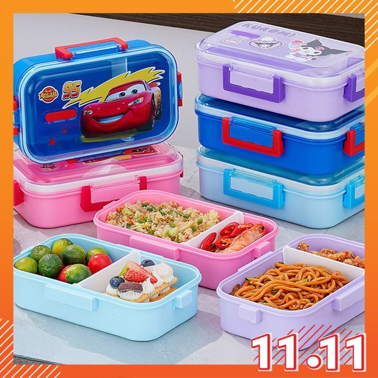 MAY Lunch Box Two-Compartment Tableware Microwavable Cartoon Sealed ...