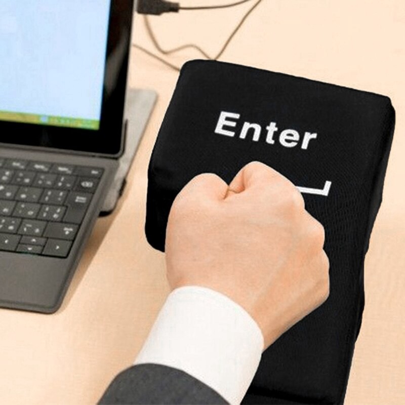 Big Enter Key Cuscino Pulsante USB Enter Key Sostituzione Stress Reliever Creativo Ufficio Laptop Computer