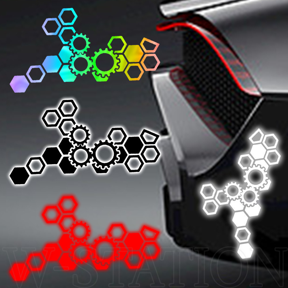Hexagonal Honeycomb Car Sticker - Waterproof, Laser Color, Fancy - For ...
