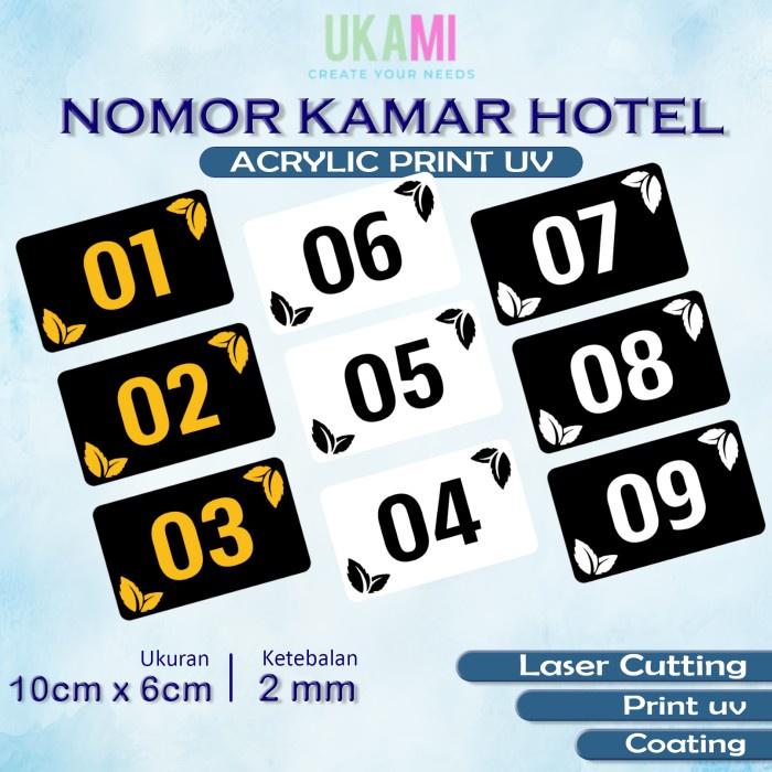 Acrylic Room Numbers - UV Printed Acrylic House Numbers for Hotel Villa ...