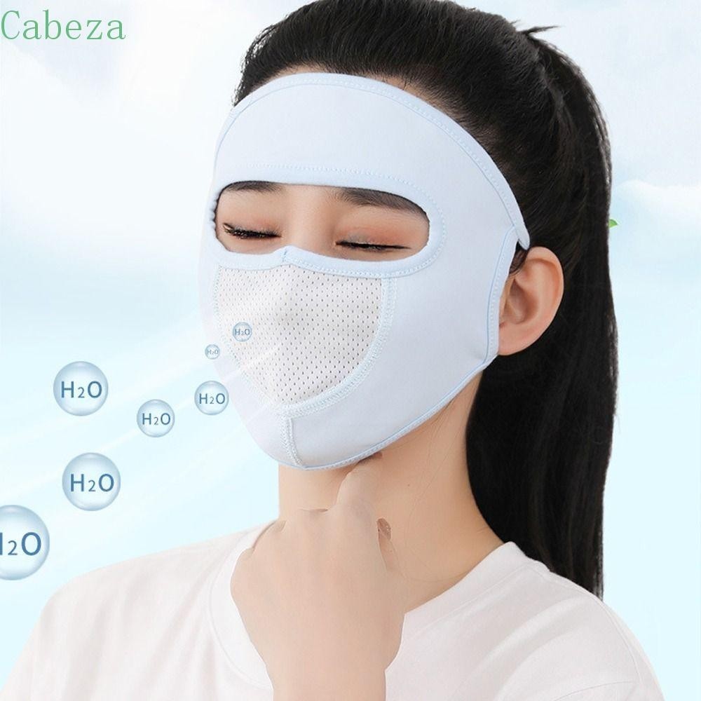 CABEZA Summer Sunscreen Mask Hiking Cycling Thin Ice Silk Mesh Solid ...