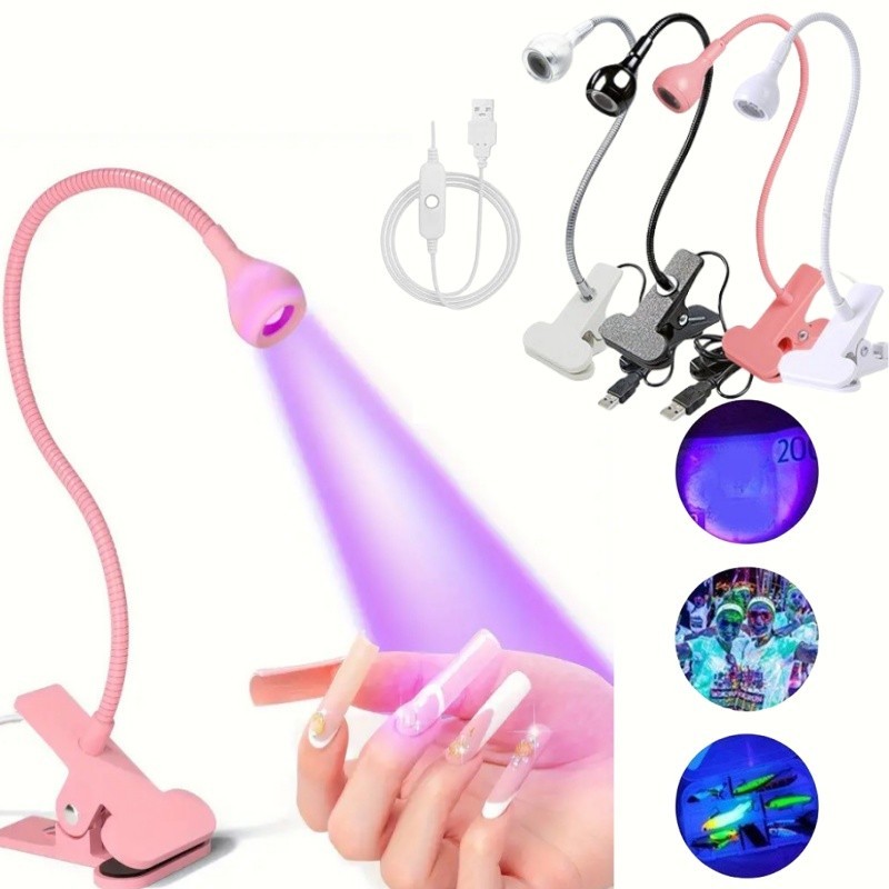 USB LED Clip Lamp Money Detect Light UV Light Nail Dryer Violet Light ...