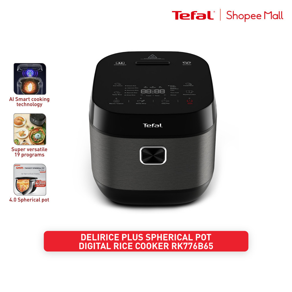 Tefal Delirice Plus Digital Rice Cooker RK776B65 10 Cups Shopee