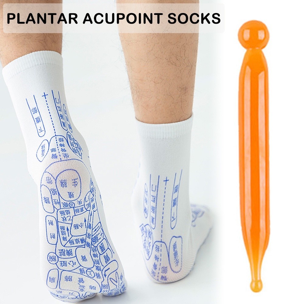 Acupoint Illustrated Socks Foot Massage Map Pattern With Touchdown ...