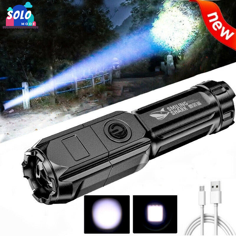 ABS strong light zoom flashlight Outdoor multi-function portable ...