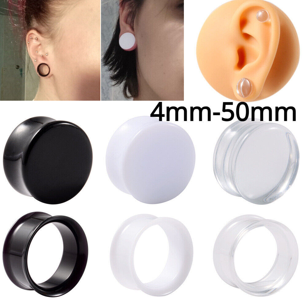 1 Paar Acryl Ohrloch Dehnspiralen 1.6mm (14G) - Schwarz Dehnschnecken Plugs Tunnel