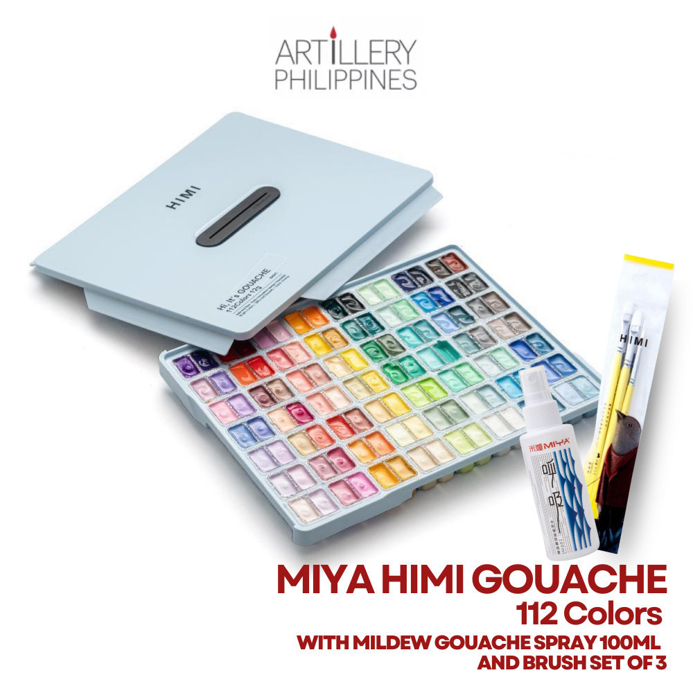 Miya Himi Gouache 112 Colors Set With Brushes + Mildew Spray | Shopee ...