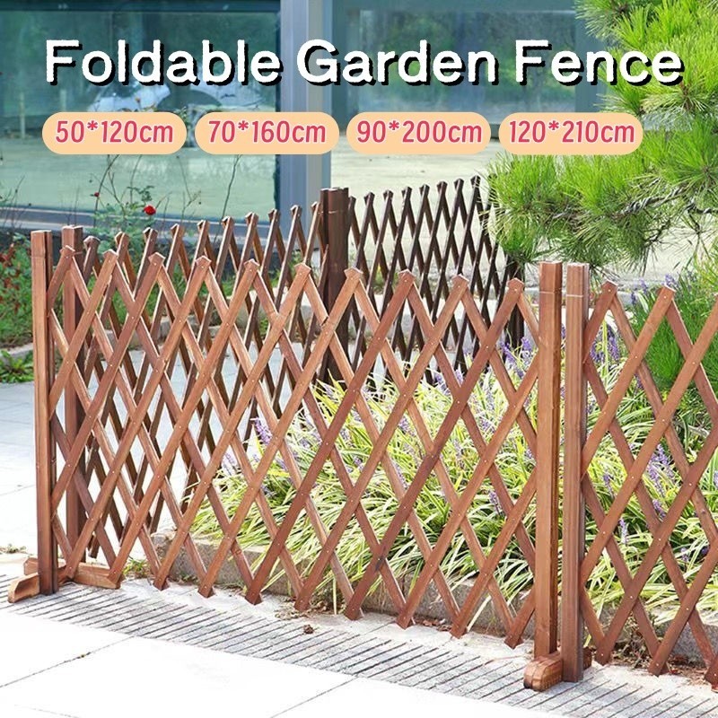 Garden Fence Outdoor Foldable Wooden Decoration Panel Retractable Wood ...