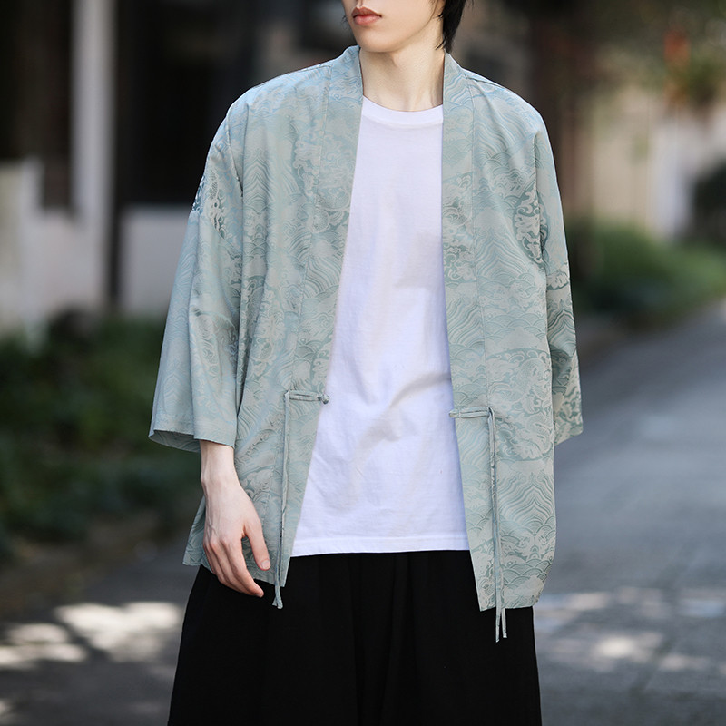 Chinese Style Dragon Patterned Ice Silk Hanfu Cardigan Jacket Layman's ...