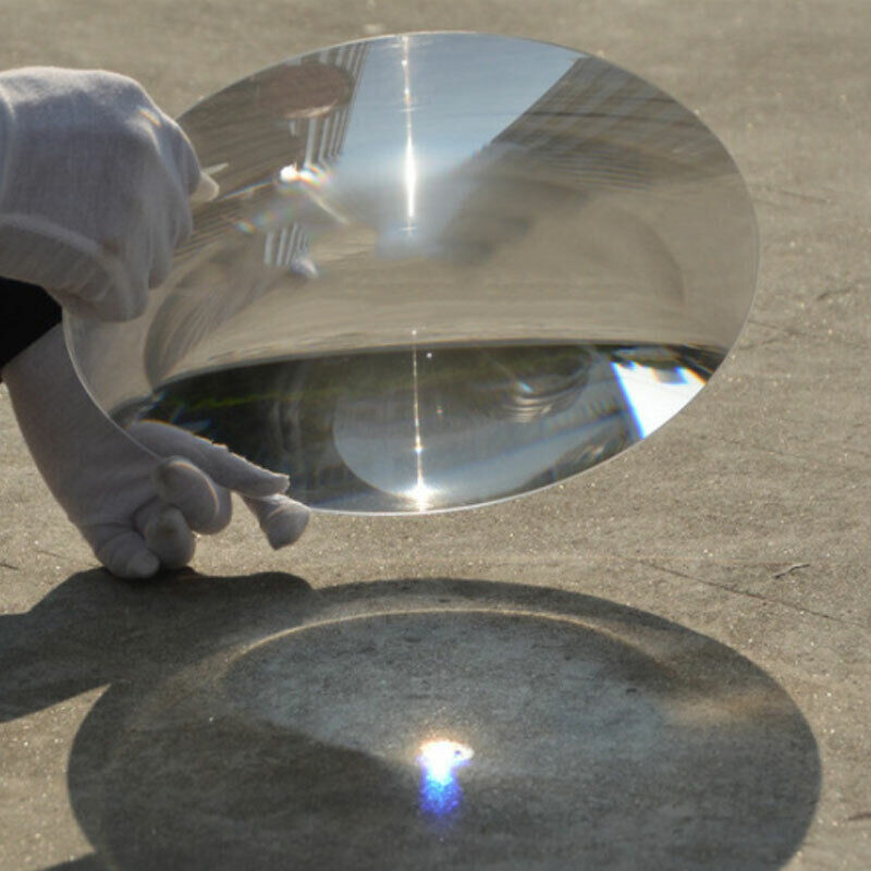 230mm Fresnel Lens Solar Condenser Plastic Plane Magnifier Focal 110 ...