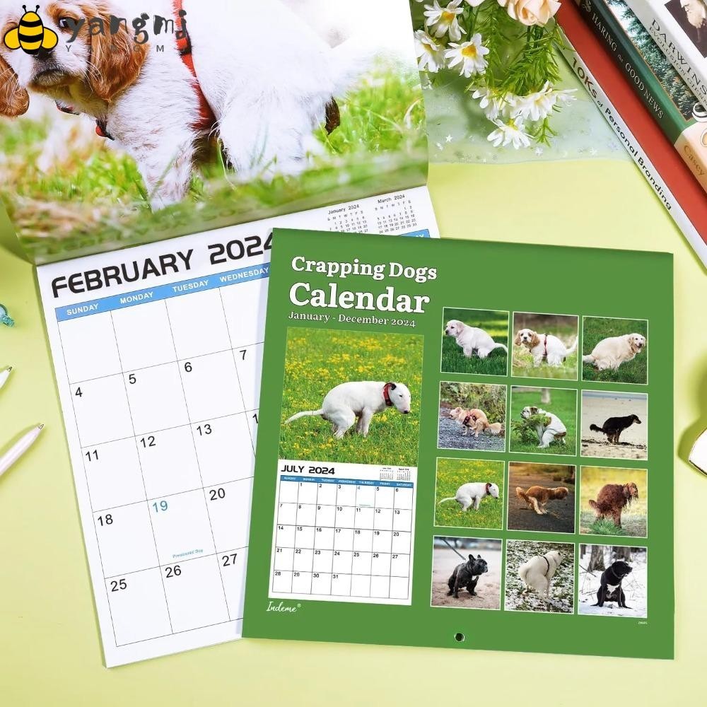 YANGMJ Year Annual Calendar, Funny Animal Series Wall Decoration Dog ...