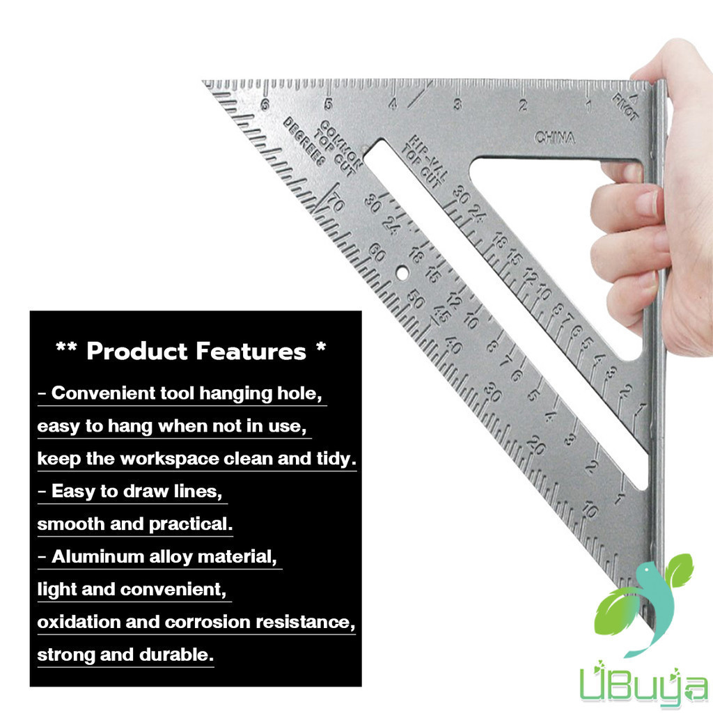 UB Triangle Ruler Aluminum Alloy Speed Protractor Square Miter ...