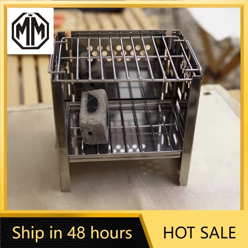 Foldable BBQ Grill Portable Backpack Stainless Steel Barbecue Grill for ...