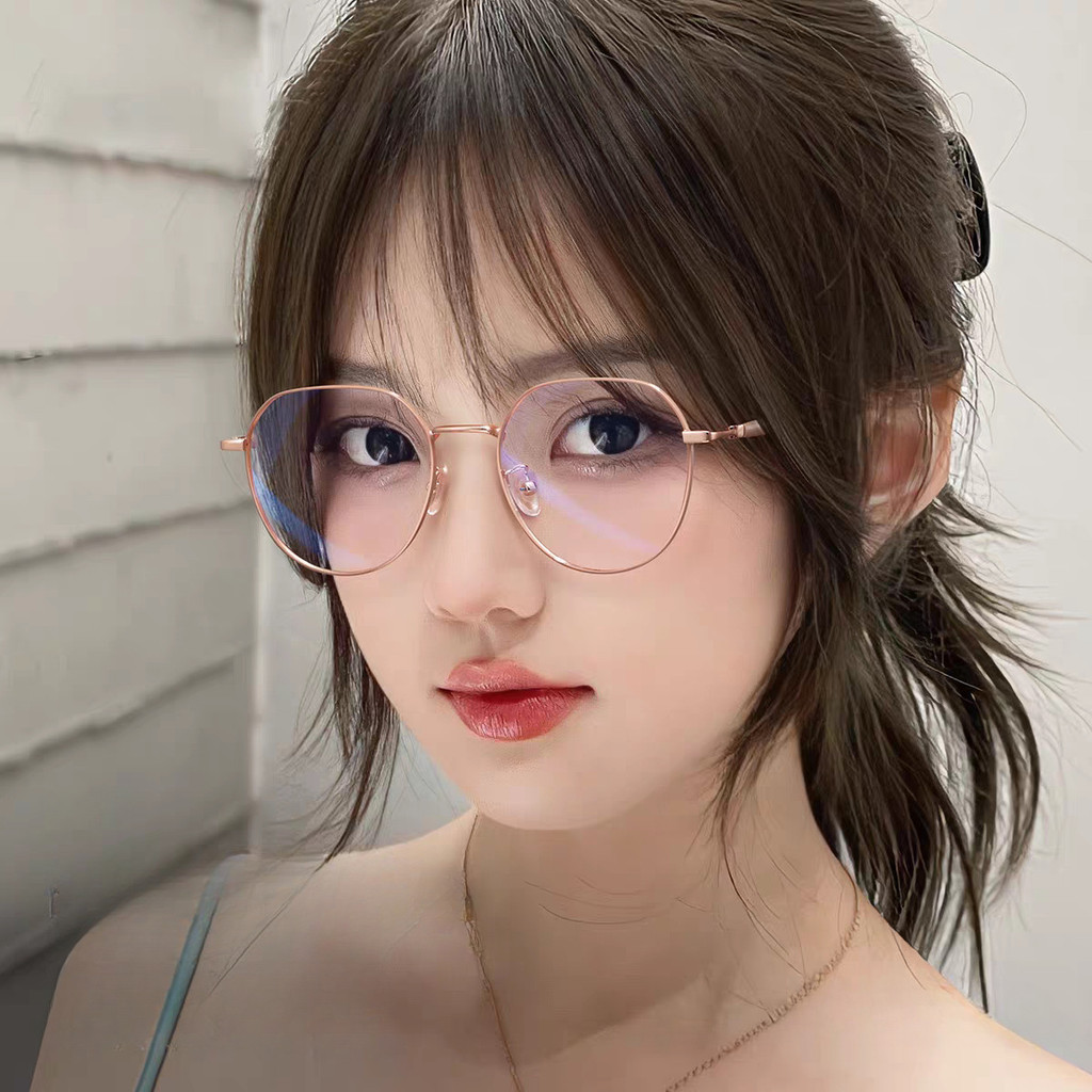 Anti-blue Light Glasses for Women 2024 New Metal Flat Glasses (no ...