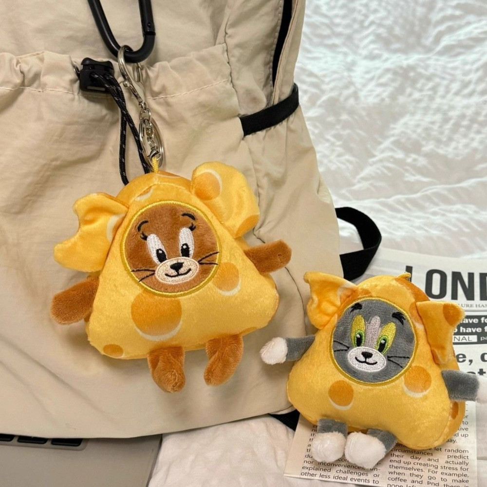 Cartoon Tom and Jerry Plush Keychain Cute Tom Cat Couple Backpack ...