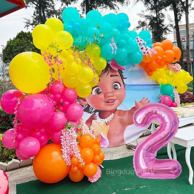 Moana Balloons Garland Arch Kit colorful latex balloons Birthday Party ...