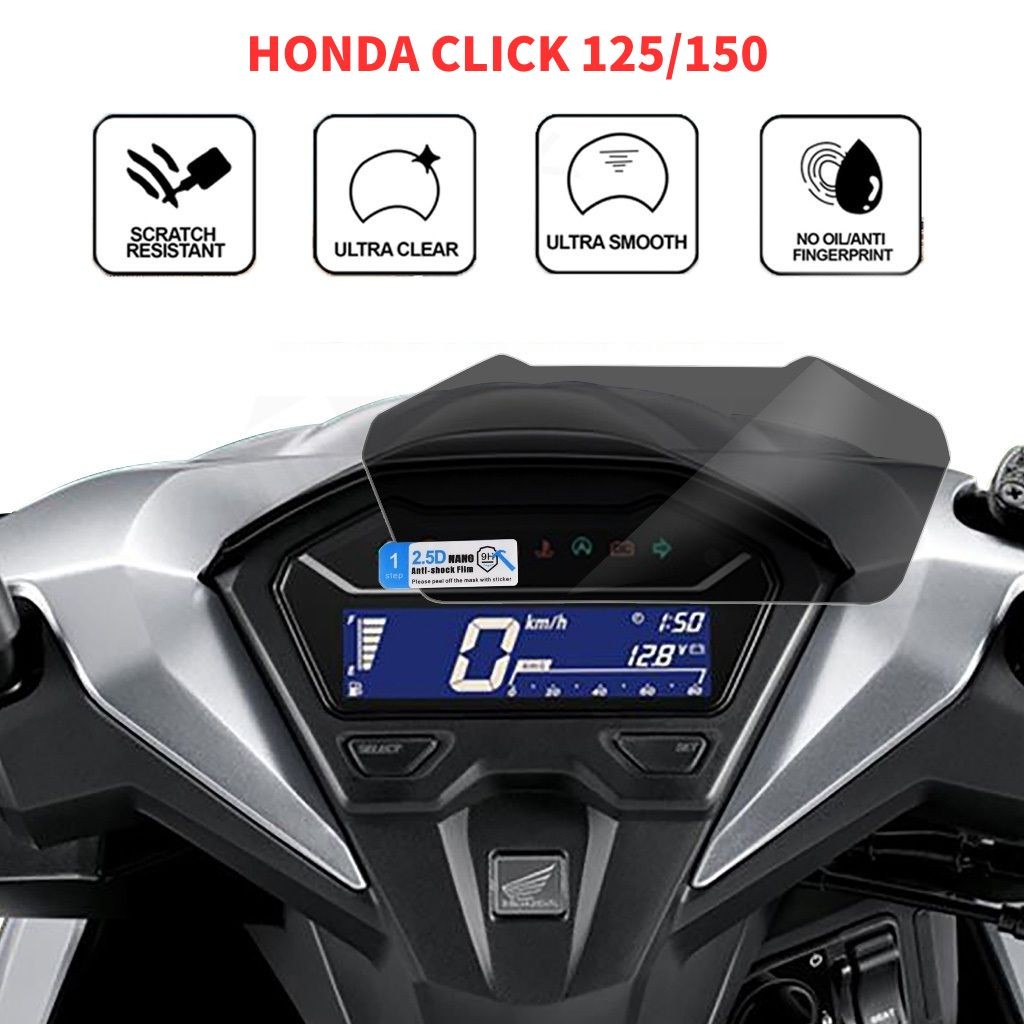 Honda Click 125/150 Motorcycle Anti-Scratch Panel Gauge Screen Film for ...