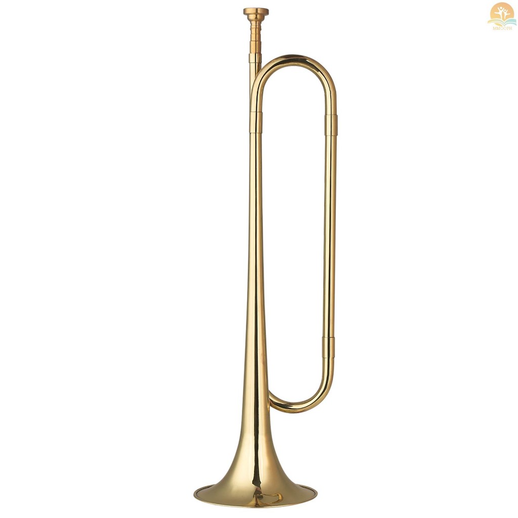 Brass C Bugle Call Gold-Plated Trumpet Cavalry Horn with Mouthpiece ...
