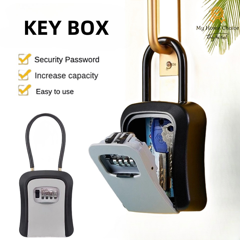 Key Box Code Lock Wall Mounted High Capacity Key Storage Box Money Box ...