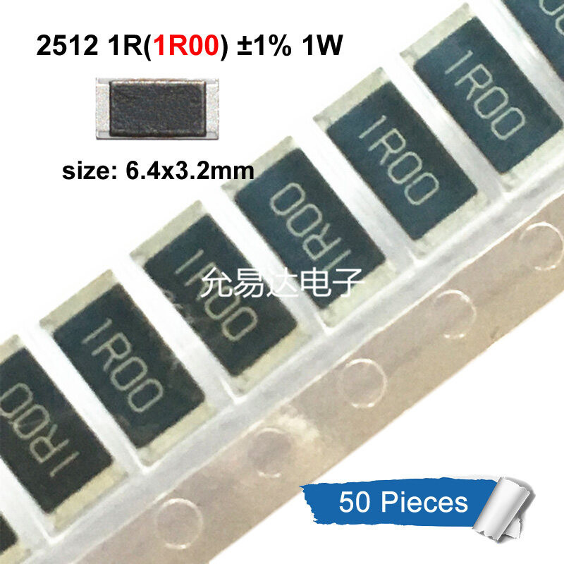 FF-50pcs SMD Chip Resistor 2512 1R00 1R 1ohm 1% 1W 1 ohm Fixed ...