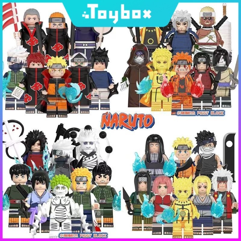8Pcs/Set NARUTO small particle block assembly figure ornament toy ...