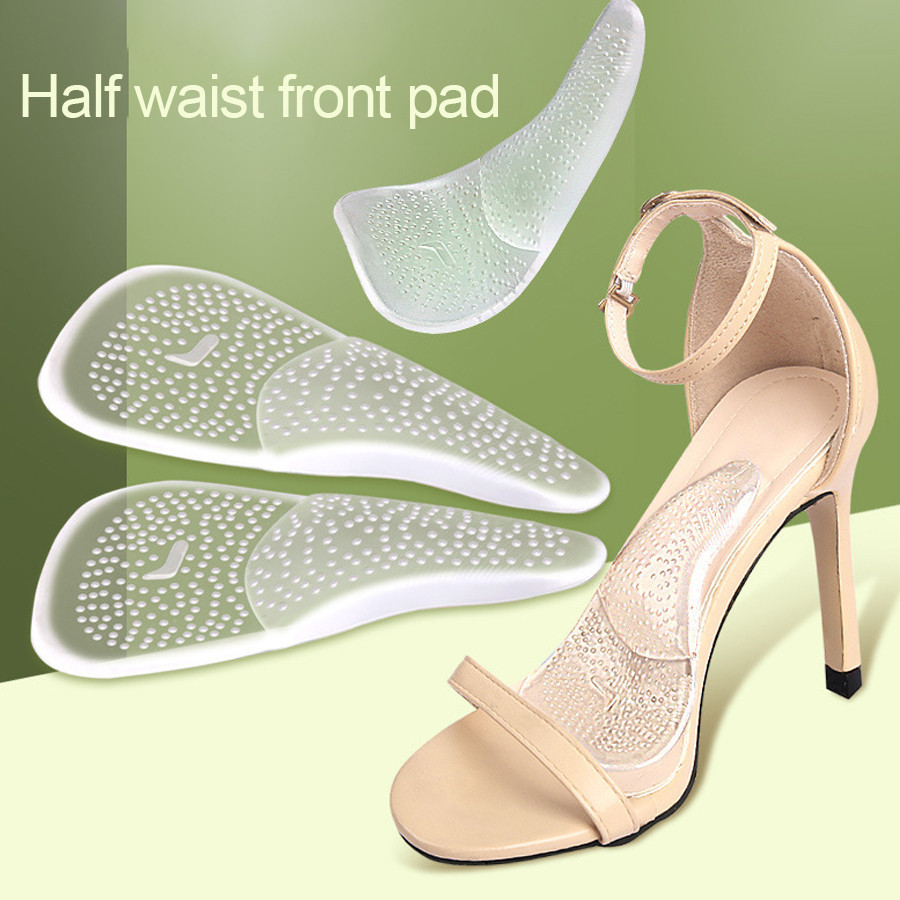 Silicone half-waist front pad, arch support flat foot pad, transparent ...