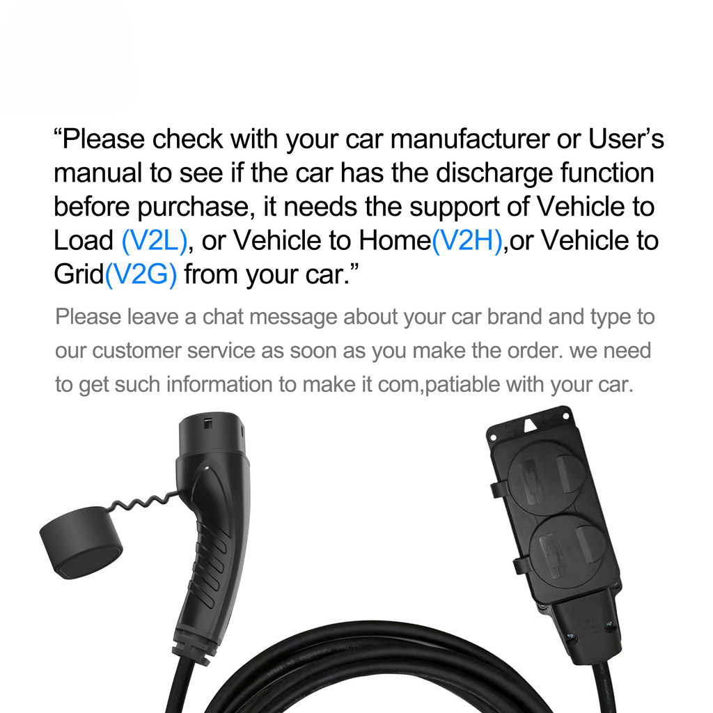 evsow Electric Car Side Discharge Plug EV Type2 16A Charger Cable with ...