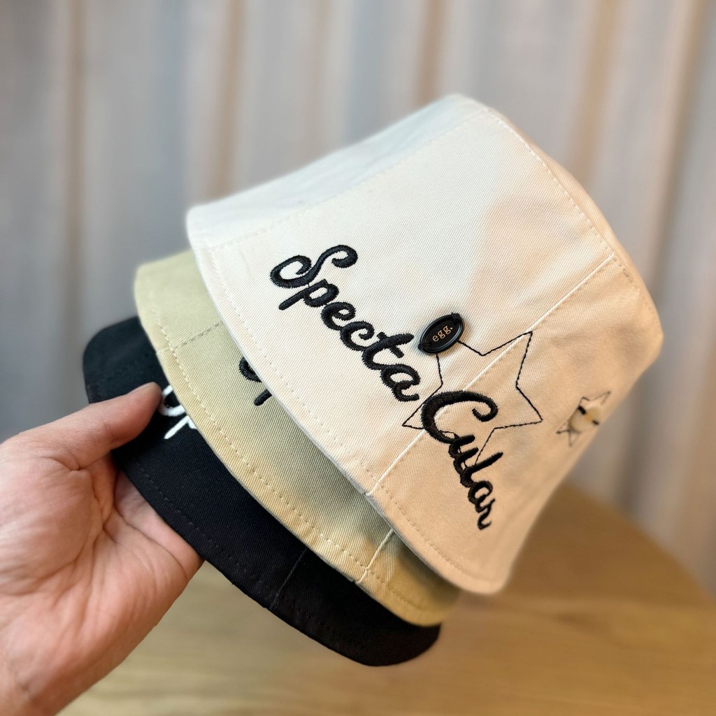 Spring Summer Button Embroidered Bucket Hat New Style Big Head ...