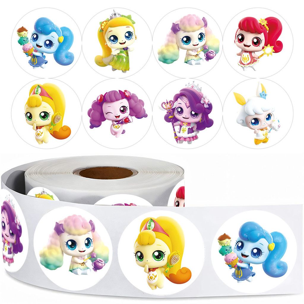 500pcs/roll Cartoon Catch! Teenieping Sealing Sticker Round 2.5cm ...