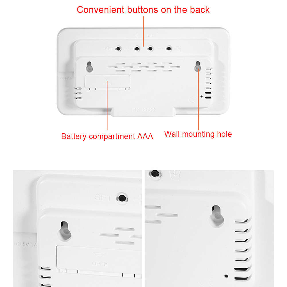 LARGE Rectangular Led Alarm Cloc Digital Remote Control with COUNTDOWN ...