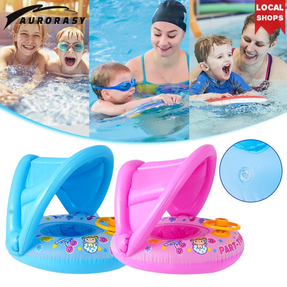 Baby Inflatable Swimming Rings Seat Floating Sunshade Circle Summer ...