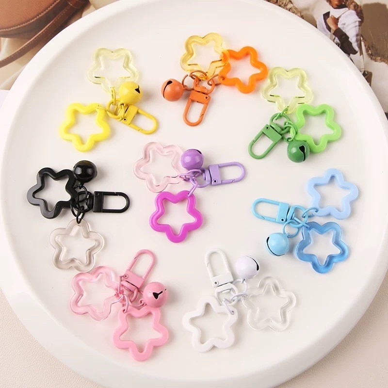 Colorful Acrylic Keychain Bell Pendant mobile phone case chain backpack ...