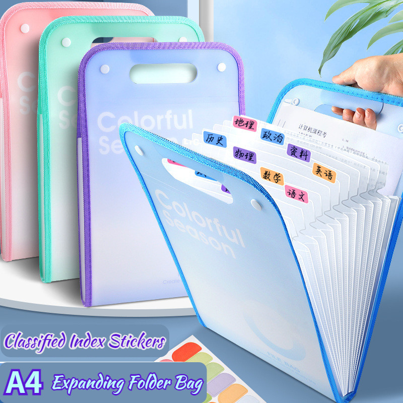 13 Pockets Expanding File Folder Clear Book Document Organizer Desk ...