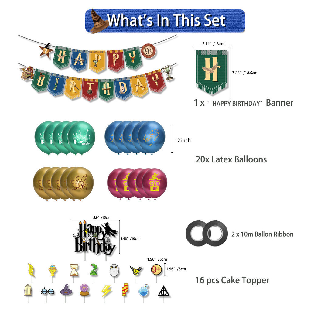 Magic Themed Birthday Party Supplies. Include Happy Birthday Banner ...