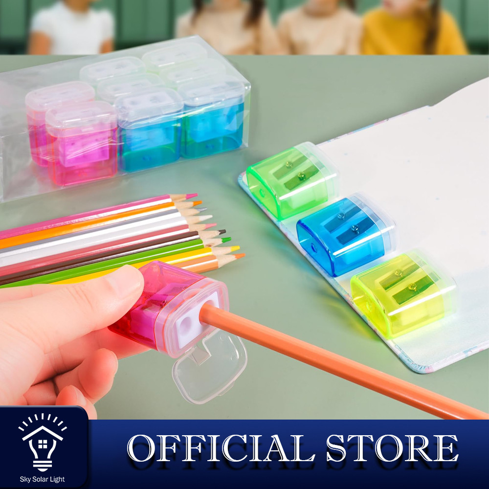 SKY Double Hole Pencil Sharpener with Cover School and Office Supplies ...