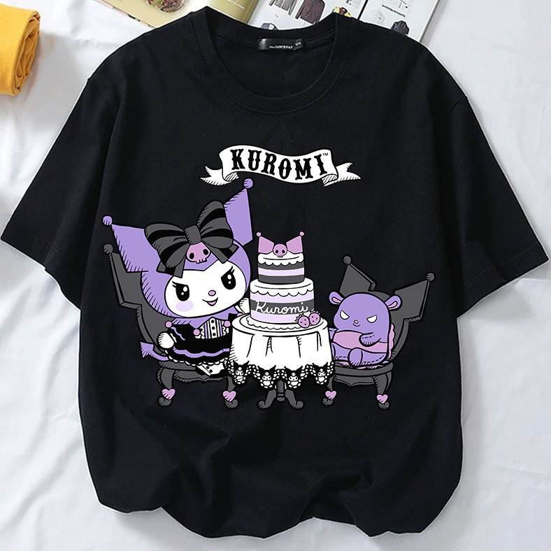 CARTOON T SHIRT Kuromi Tshirt Rabbit Pink Girl Cute Anime Shirt KUROMI ...