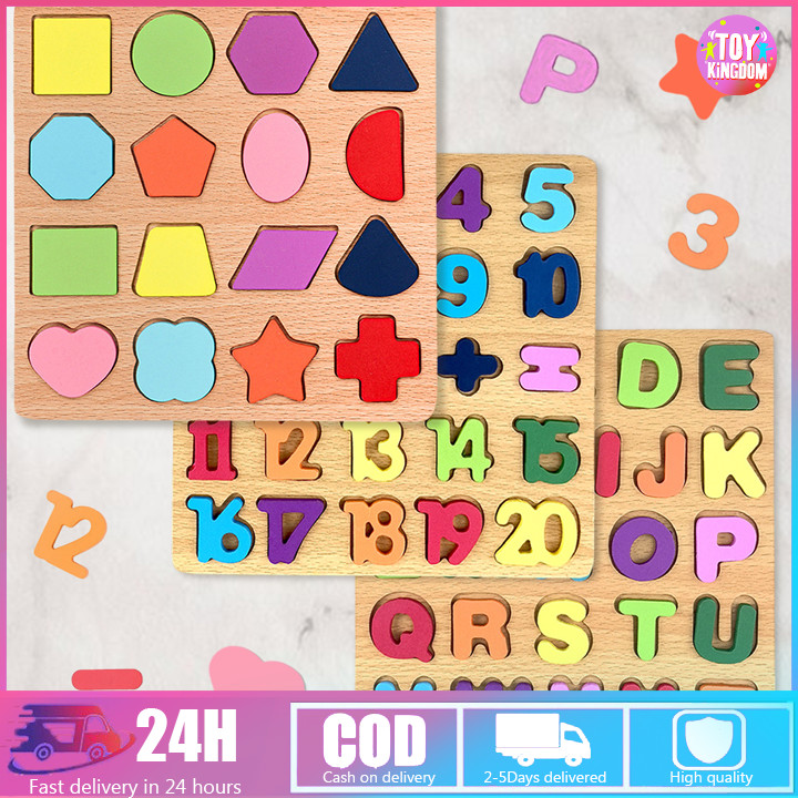 ABC Alphabet Digital Puzzle Wooden Toys Kid Brain Toy Number Letter ...